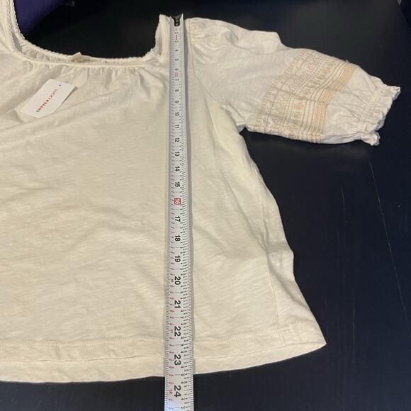 Lucky Brand Top Womens XL Embroidered Shirt Square Neck Boho Western Cottagecore - Picture 7 of 8